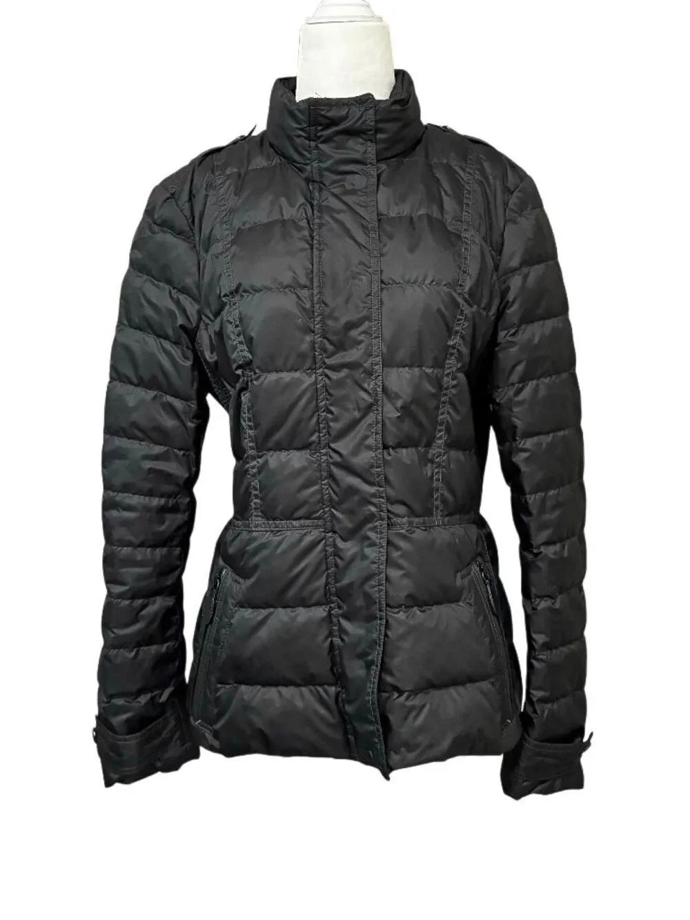 Burberry Brit Dalesbury Black Quilted Womens Down Puffer Jacket Size Large